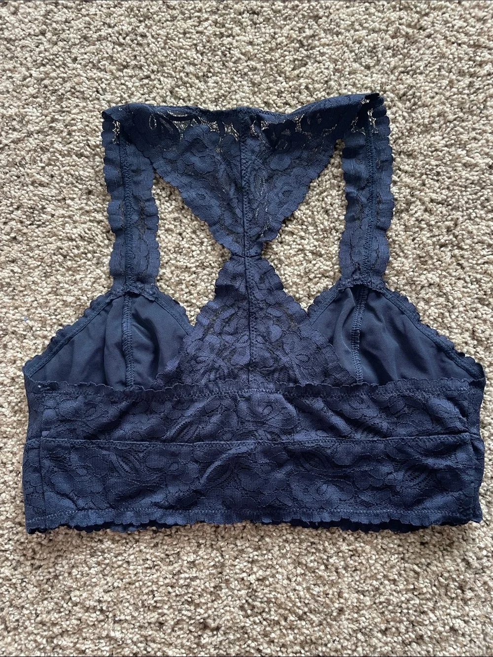 Free People Navy Lace Racerback Bralette